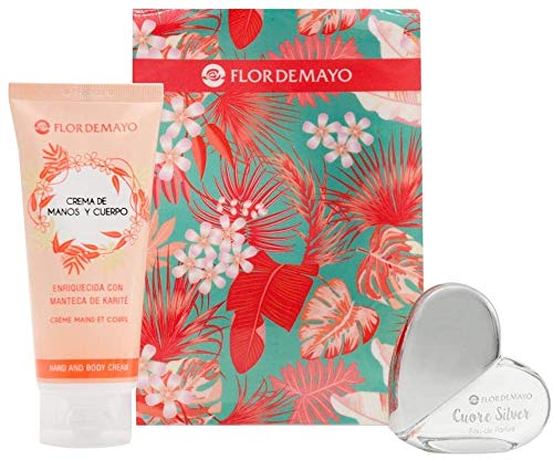 Flor de Mayo, Set de Regalo Belleza, Set Colonia Eau de Parfum + Crema de Manos y Cuerpo Perfumada Living Coral, 20ml+100ml