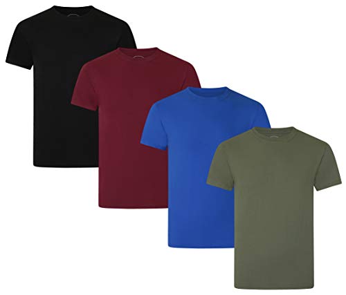 FM London Organic Camiseta, Multicolor (Dark Surtido 10), XXL (Pack de 4) para Hombre