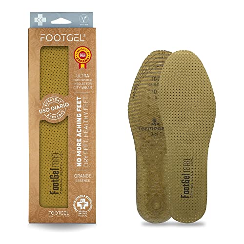 Footgel - Plantilla Extra cómoda de uso diario para hombre (Naranjo, 39-42)