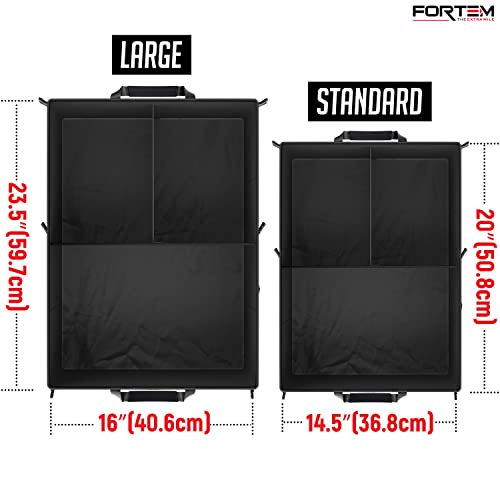 FORTEM Organizador de Maletero para Coche, Caja de Almacenamiento Plegable con Compartimentos, Base Antideslizante, Correas, Bolsillos (Estándar, Negro)