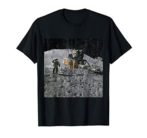 Foto real de 1969 Apollo 11 BTC Bitcoin to the moon Camiseta