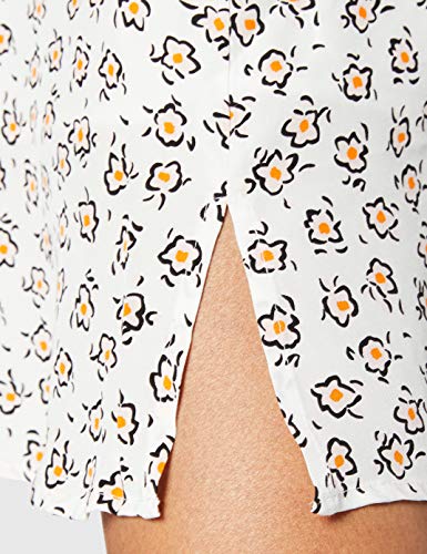 French Connection Aura Drape VNCK Dress W/Splits Vestido Informal, Summer White Multi, 44 para Mujer