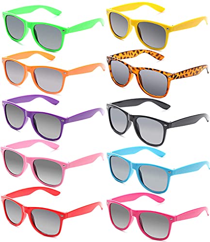 FSMILING Nerd - Gafas de sol para fiestas, divertidas, retro, neón, unisex, para fiestas, varios colores, 17*28*3.5CM