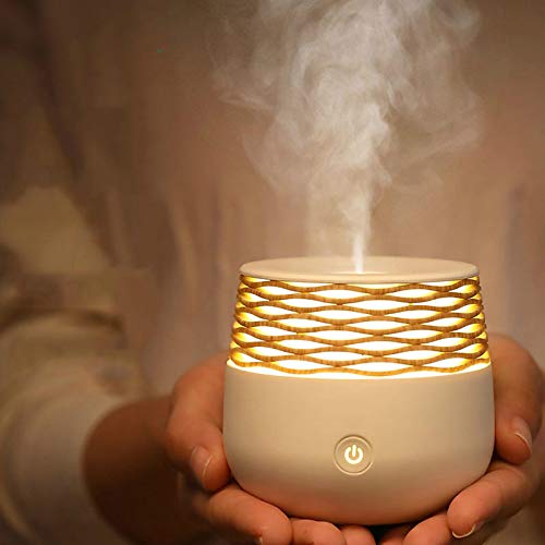 FSSQYLLX Air Humidifiers Mini Wood Air Essential Oil Diffuser Hollowed out USB Mist Maker Aromatherapy Diffuser