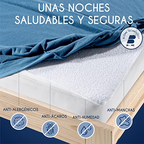 Funda Colchon 135 x 190/200 cm Impermeable - Dreamzie - Protector Colchon Oeko-Tex® Hipoalergénico, Anti-Bacteriano, Anti-Acaros - Made in EU