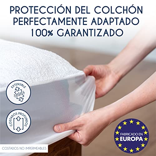 Funda Colchon 135 x 190/200 cm Impermeable - Dreamzie - Protector Colchon Oeko-Tex® Hipoalergénico, Anti-Bacteriano, Anti-Acaros - Made in EU