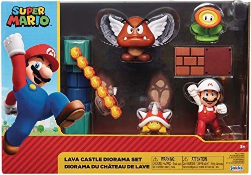 Funko- Set Diorama Castillo De Lava Super Mario Playset con figuras, Color round (400152)