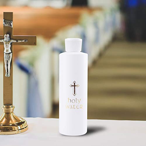 GARNECK Botella de Agua Bendita de 2 Piezas Botella de Agua Bendita Católica Cristiana de Plástico con Tapa Abatible para Iglesia