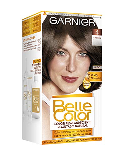 Garnier Belle Color Coloración de aspecto natural y cobertura completa de canas con aceite de germen de trigo - Castaño 4