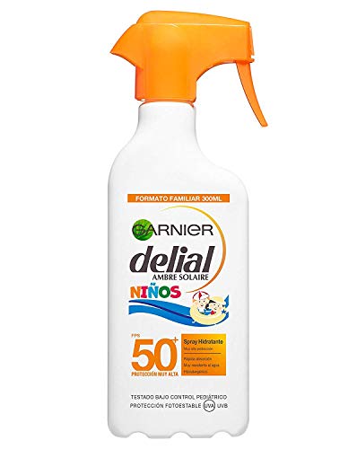 Garnier Delial Kit de Protección Solar Niños: Spray IP50+ y Bruma Solar Anti Arena IP50+ - Spray 300 ml, Bruma Solar 200 ml