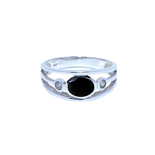 Gemas genuinas forma ovalada facetada negro ónix 925 anillo de plata - venta al por mayor joyería fina tiendas regalo para el día de la madre naturaleza anillo -SR2-BON-FC-1116-h uk, Piedra, Onyx