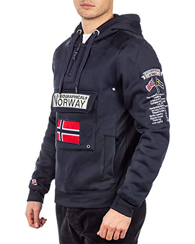 Geographical Norway Sudadera con capucha para hombre azul marino S