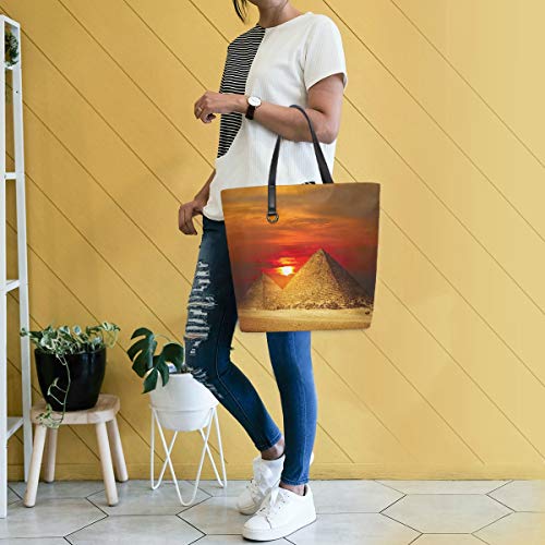 GIGIJY Sunset - Bolso grande para mujer, diseño de pirámide de Egipto