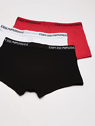 Giorgio Armani 111610cc722 Underwear, Multicolor (White/Red/Black), Medium (Tamaño del Fabricante:M) (Pack de 3) para Hombre