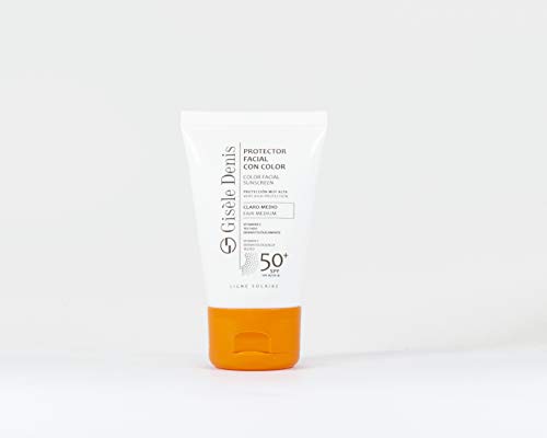 Gisèle Denis - Protector Facial con Color FPS50+, Crema, Cuidado Facial y Solar, Tono Claro-Medio, 40 ml