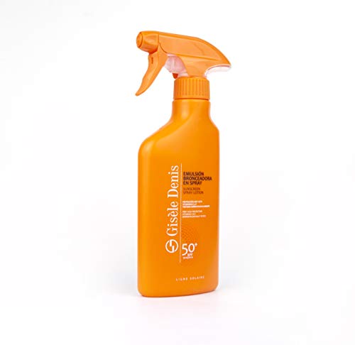 GISÈLE DENIS - Protector Solar en Spray, Emulsión Bronceadora, Resistente al Agua, Crema Solar, Protección FPS50+, 300 ml