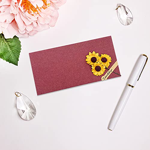 Gkdki Tarjeta de Felicitación, Tarjeta Felicitación Flores Secas, Paquete de 10 tarjetas de felicitación en blanco bronceadoras retro para duchas de bebés y novias, agradecimiento, bodas y cumpleaños