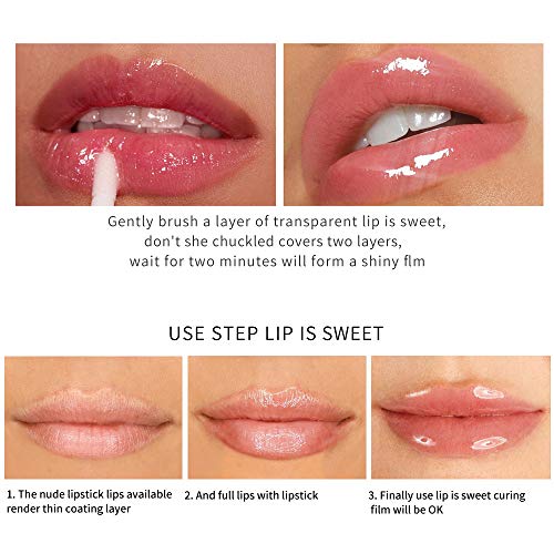 GL-Turelifes Lip Plumper Gloss Jelly Color Lipstick, Lip Plumping Balm Plumper Lip Gloss, Clear Lip Plump Gloss- Enhancer para labios más hidratados e hidratados, humecta, elimina las arrugas (#1)