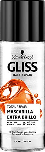 Gliss - Mascarilla para pelo seco con Keratina Hidrolizada - Extra-Brillo Total Repair - 6uds de 150ml (900ml) – Gama reparación- Con o sin aclarado