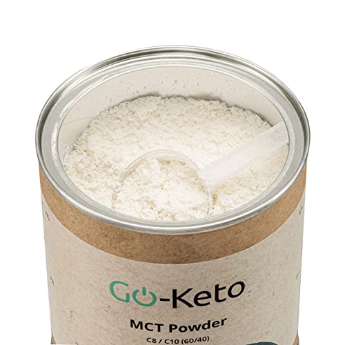 Go-Keto MCT Polvo, 250g | MCT C8/C10 prémium, 100% de aceite de coco sin aceite de palma | Perfecto para la dieta ceto| Crema de café ideal para un Bulletproof Coffee o un batido ceto | Paleo, vegano