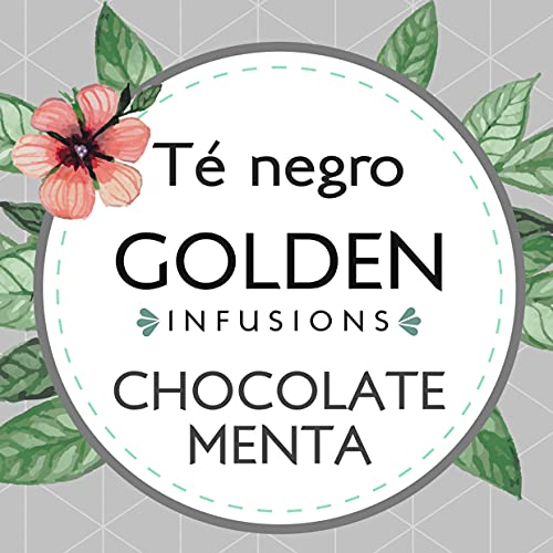 Golden Infusions - Té Negro Chocolate y Menta - Lata de 100 g - Infusión a granel - Antiestrés y Energético - Favorece la Concentración - Acción Antioxidante - Té con Sabor After Eight