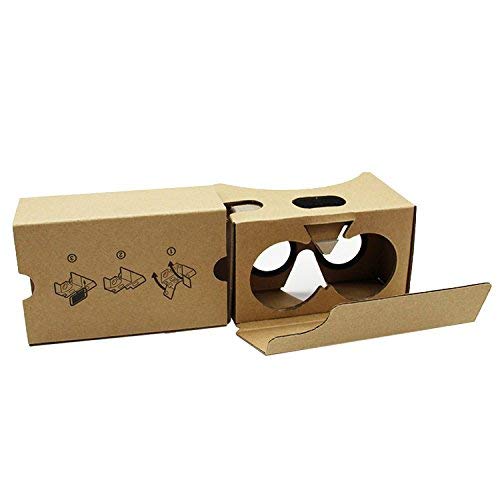 Google Gafas de Realidad Virtual 3D Headset de Carton, Carton 3-6inch DIY Pantalla Compatible con Apple y Android Smartphone