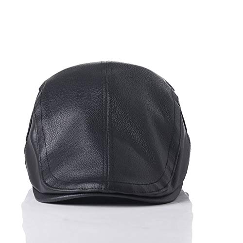 Gorra Piel para Hombre Estilo Newsboy Gorra Invierno de Hombre Boina Piel Hombre con Orejeras,Gorra Tipo Boina Primavera Otoño Invierno para Hombre,Ajustable