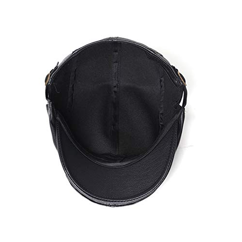 Gorra Piel para Hombre Estilo Newsboy Gorra Invierno de Hombre Boina Piel Hombre con Orejeras,Gorra Tipo Boina Primavera Otoño Invierno para Hombre,Ajustable