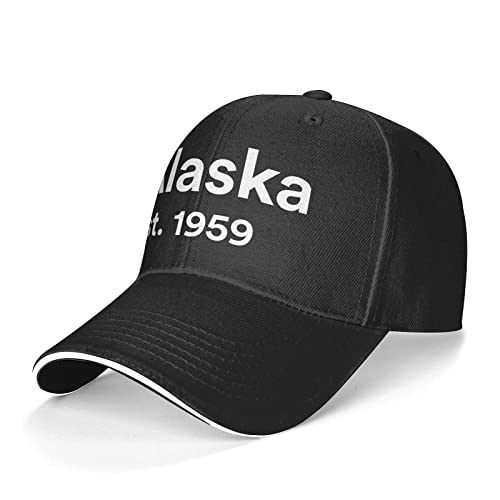 Gorras Trucker Tela Elástica Gorra De Sándwich Ajustable Sombrero De Béisbol Este De Alaska 1959 Trucker Cap para Conducir, Correr Al Aire Libre, Sport