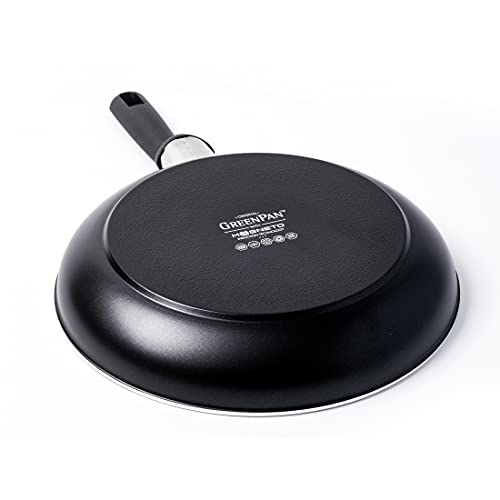 GreenPan Memphis Juego de Sartenes Antiadherentes de Aluminio con Revestimiento de Cerámica, Apto para Todo Tipo de Cocinas, Inducción, Horno y Lavavajillas, 20/24/28 cm, Negro, Aluminium