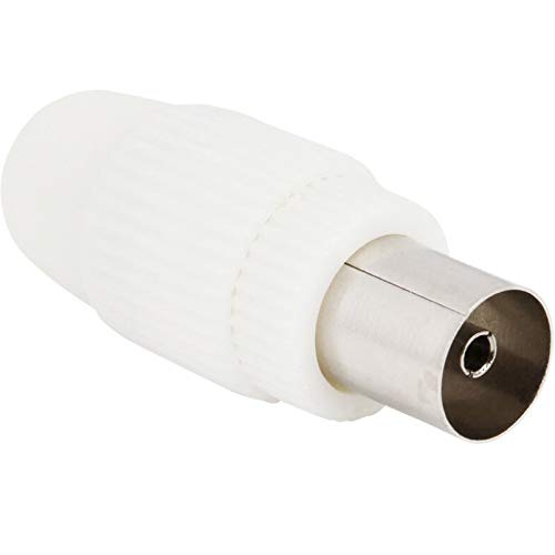 Greluma 7 x Macho + 7 x Hembra Adaptador de Conector Coaxial Aéreo de TV Blanco