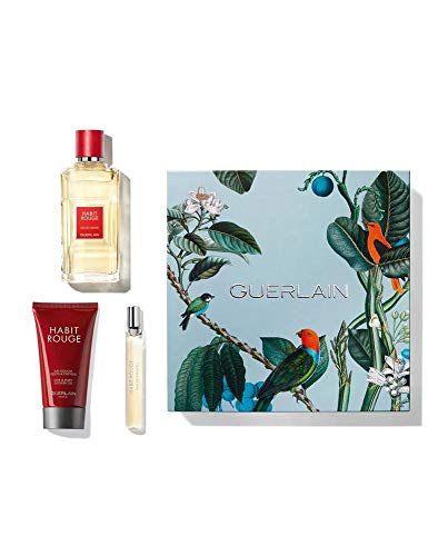 Guerlain habit rouge eau toilette 100ml + gel de ducha 75ml + eau toilette 10ml