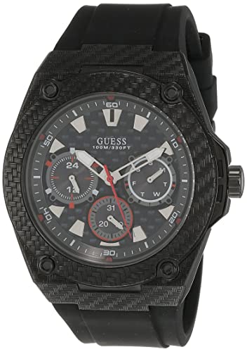 Guess Reloj Cronógrafo para Hombre de Cuarzo con Correa en Silicona W1048G2