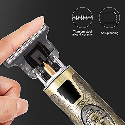 Guijiyi Cortapelos Hombre,Maquina Cortapelo Profesional de Pelo y Barba con 4 Peines Guía,Hair Trimmer Cortapelo con Pantalla de Visualización Digital LED y Hoja T para Adultos y Niños