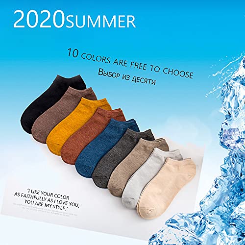 GYZX Rebajas Calcetines de verano para hombre 10 pares Calcetines cortos transpirables de corte fino para hombre negro (Color : A, Size : 39-45)