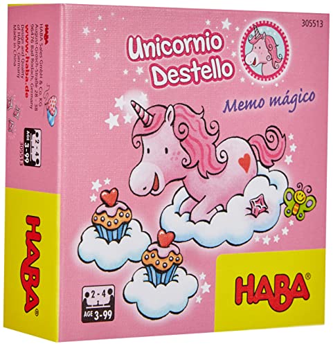 HABA - Unicornio Destello – Memo mágico-ESP Juego de Mesa (Habermass H305513)