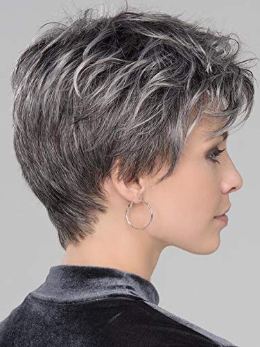 HAIRCUBE Pelucas de pelo humano de peluca natural corta para mujer pelucas de pelucas de pelucas gris a blanco para blanco