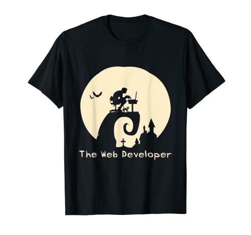 Halloween El desarrollador web, Computer Creepy Horror moon Camiseta