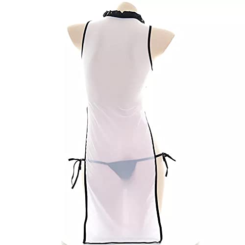 HANDADA Pijama de Ropa Interior Sexy de Encaje Sexy para Mujeres Conjunto de Ropa de Servicio para Ver a través de la Ropa Interior perfumada de Seda Helada Anime Femenino Uniforme de Ropa cosp