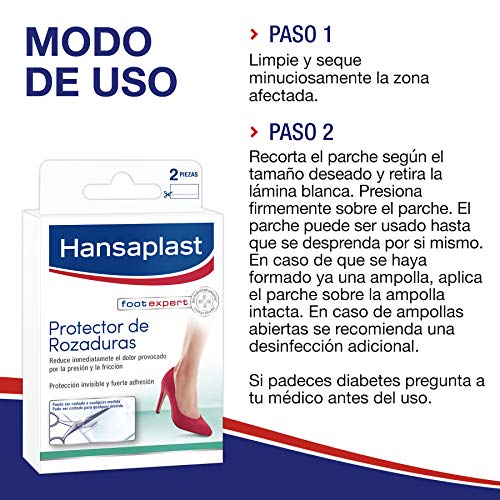 Hansaplast Protector de rozaduras, apósitos adhesivos para un alivio inmediato del dolor, tiritas transparentes anti rozaduras y anti ampollas, 1 x 2 unidades