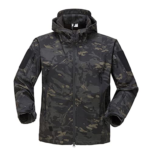 HANTONGHAO Chaqueta táctica de concha para hombre, cortavientos impermeable, abrigo de lana, ropa de caza, chaqueta militar de camuflaje, ejército - CP 2, XXL