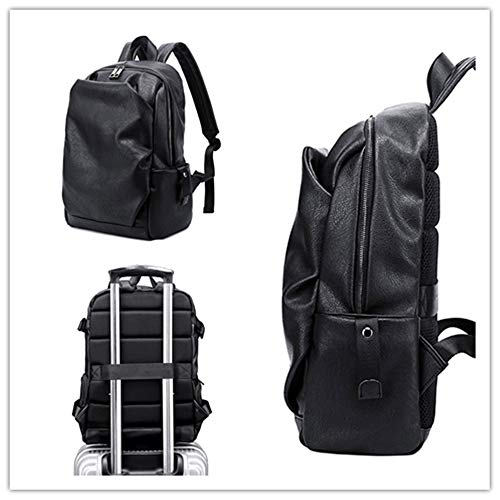 HANXIUCAO PU Mochila de Cuero College Travel Bag Mochila para Portátil para Hombres (C-3200)