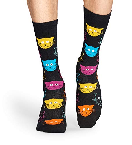 Happy Socks Cat Sock Calcetines, Multicolor (Multicolour 900), 4/7 (Talla del Fabricante: 36-40) (Pack de 6) para Mujer