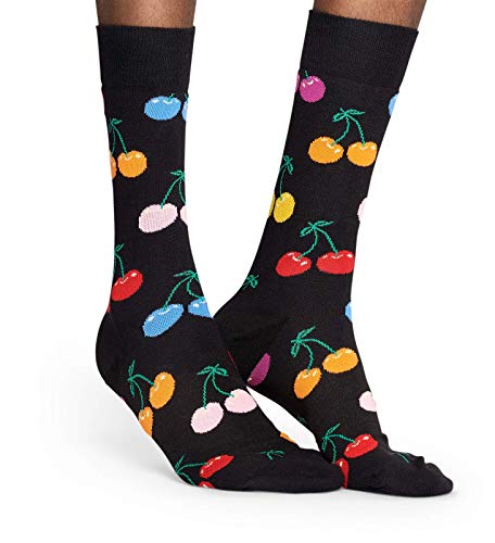 Happy Socks Cherry Sock Calcetines, Negro (Black 900), 4/7 (Talla del Fabricante: 36-40) para Mujer