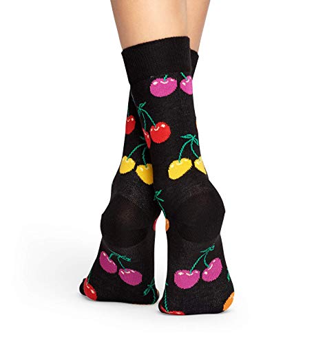 Happy Socks Cherry Sock Calcetines, Negro (Black 900), 4/7 (Talla del Fabricante: 36-40) para Mujer