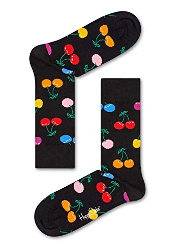 Happy Socks Cherry Sock Calcetines, Negro (Black 900), 4/7 (Talla del Fabricante: 36-40) para Mujer