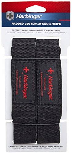 Harbinger Padded Cotton Lifting Straps, Unisex Adulto, Black, Talla única