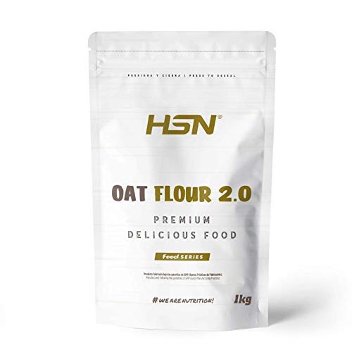 Harina de Avena de Sabores de HSN | Natural 1Kg = 20 Tomas | Instant Oatmeal | Ideal para Batidos, Tortitas de Avena y Claras | Sin Azúcares añadidos