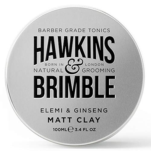 Hawkins & Brimble Matt Clay 100 ml/3.5 fl oz – Estilo de cabello mate no grasoso para hombres suaviza las reparaciones permite remodelar | Nuestro aclamado aroma sutil firma