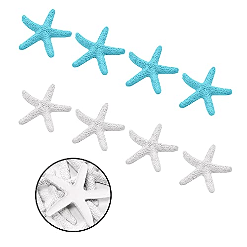 Hazrcvr Estrellas de Mar Decorativas 30 Piezas Estrellas de Mar de Color Azul y Blanco Resina Azul Estrellas de Mar Estrellas de Mar Blancas para la Decoración de Boda Decoración del Hogar